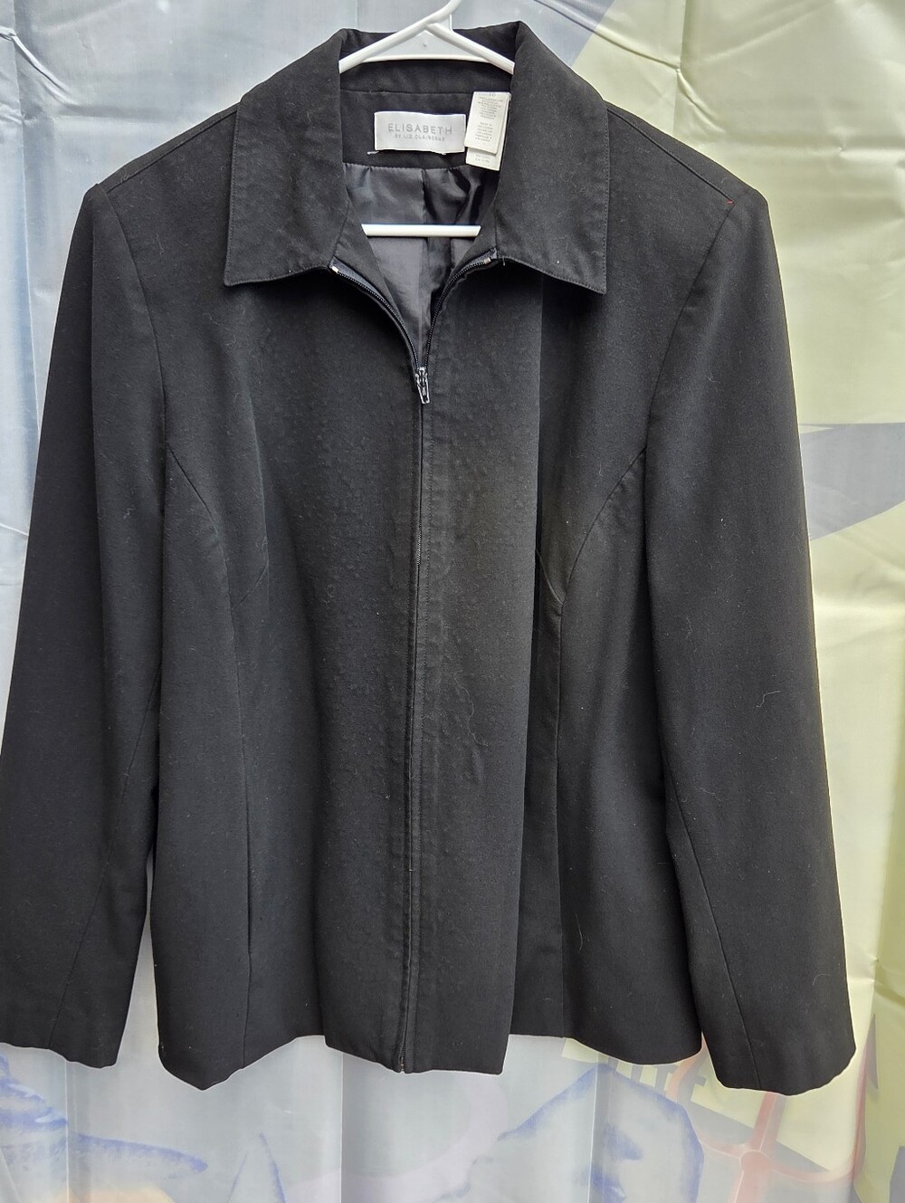 Liz Claiborne Black Zip-Front Utility Jacket